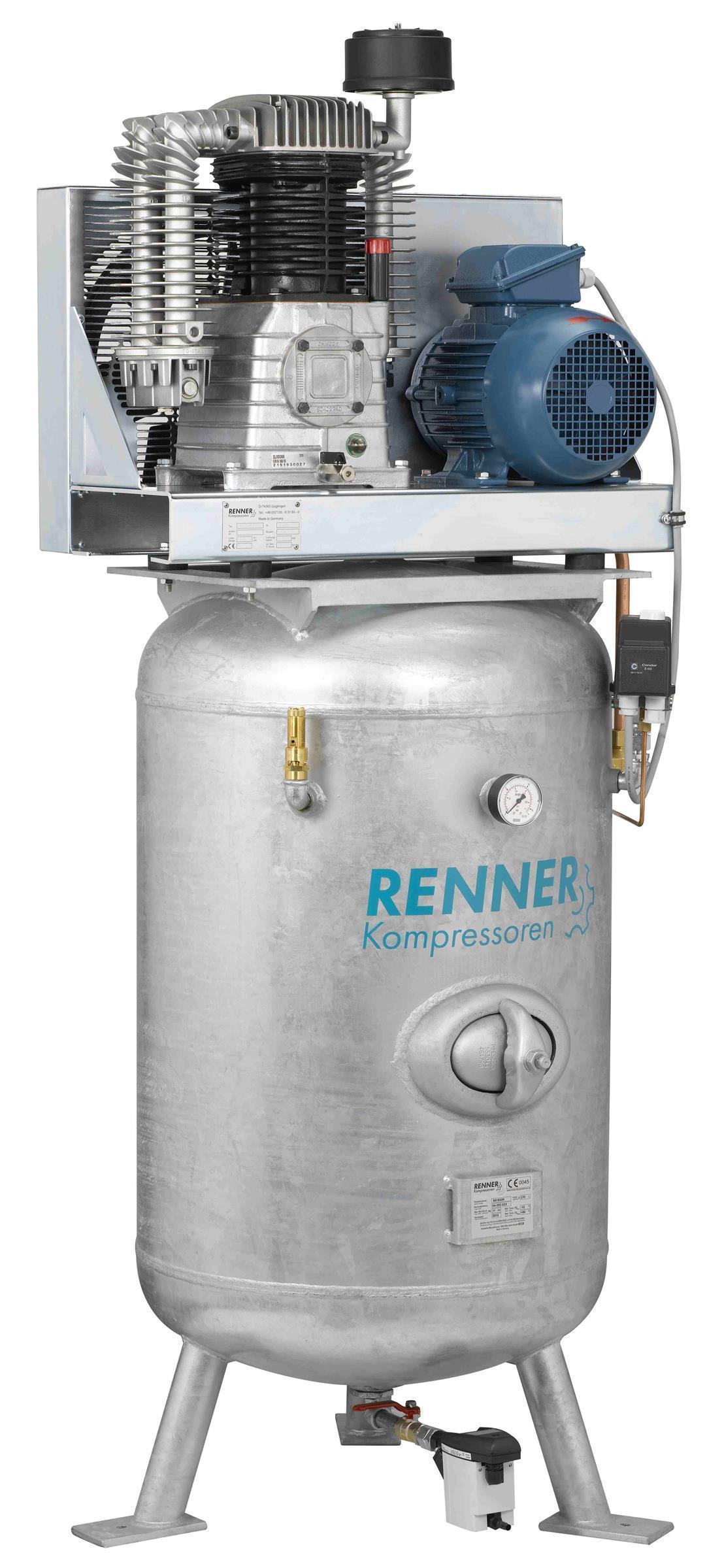 RENNER RIKO H 960/270 ST-O Industrie-Kolbenkompressor 15 bar verzinkter stehender Behälter