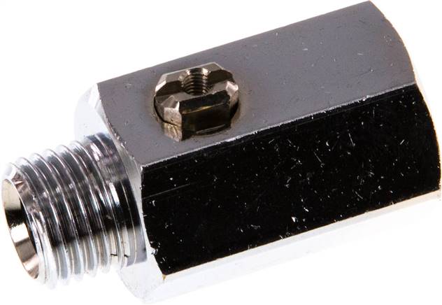 Messing-Minikugelhahn G 1/4" Innengewinde / Außengewinde, PN 15, Schraubendreher betätigung