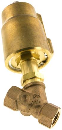 Schrägsitzventil Messing, G 1/2", geschlossen, gegen Mediumstrom schließend, Dichtung PTFE