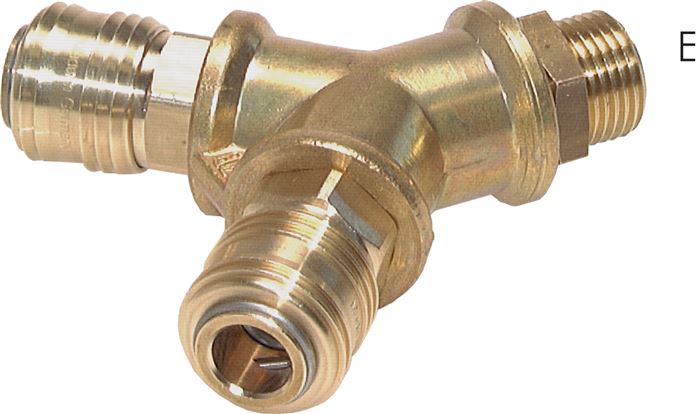 2-fach-Luftweiche mit Schnellkupplungen, G 3/8" (AG)
