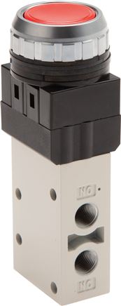 3/2-Wege Ventil G 1/8", Drucktaster grün