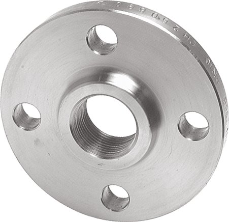 Gewindeflansch DN50-PN40 (DIN/EN), Rp 2", DIN 2567 & EN 1092-1 (Typ 13), 1.4571