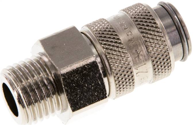 Schnellkupplung (NW5) G 1/4"(AG), Stahl gehärtet & vernickelt