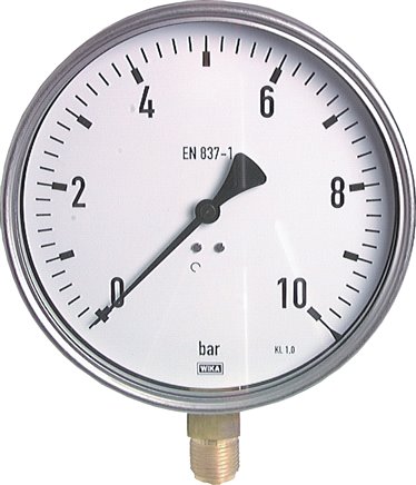 Manometer senkrecht (CrNi/Ms), 160mm, 0 - 400 bar