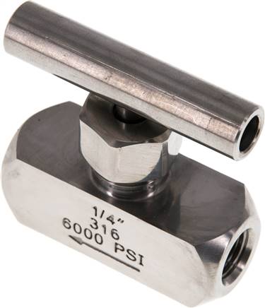 Nadel-Absperrventil, Edelstahl, G 1/4", PN 400