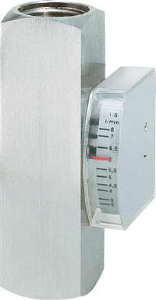 Durchflussmesser G 1" (IG), 3 - 10 l/min, Messing vernickelt
