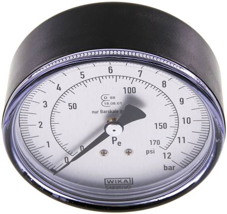 Manometer f. HRF 80mm, 0 - 12 bar, R 1/4"