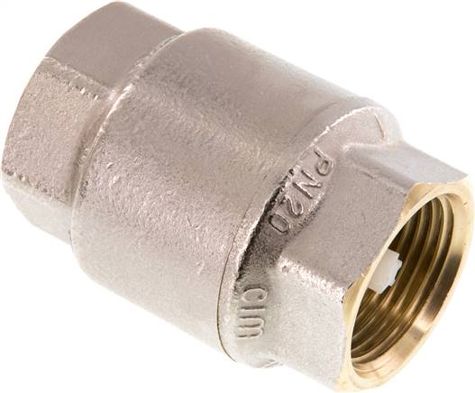 Rückschlagventil, G 1", PN 20, Messing vernickelt