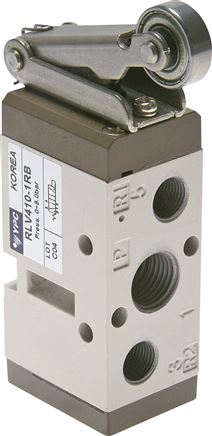 5/2-Wege Endschalter mit Stahlrolle (kugelgelagert), G 1/4" (Abluft G 1/8")