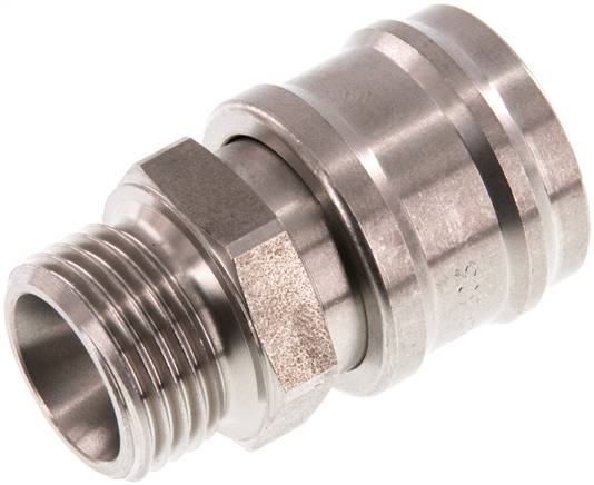 Schnellkupplung (NW7,2) G 1/2"(AG), Edelstahl, für Stecker beidseitig absperrend