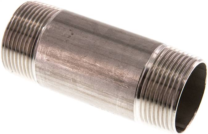 Rohrdoppelnippel R 1-1/4"-100mm, 1.4571