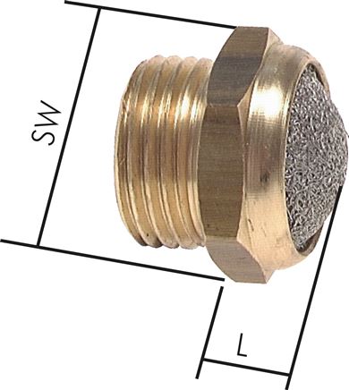 Schalldämpfer G 1", Drahtgewebe, Messing