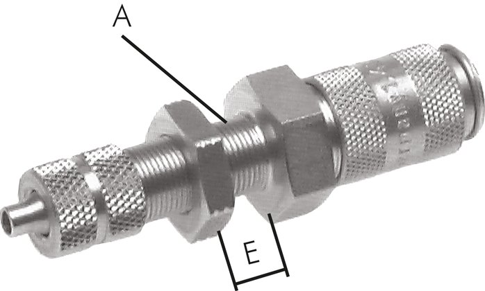 Schott-Schnellkupplung (NW2,7) 4,3x3mm Schlauch, Edelstahl