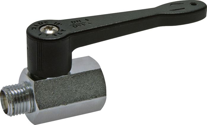 Minikugelhahn langer Griff, G 1/2" Innengewinde / Außengewinde, PN 15