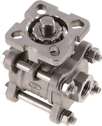 Edelstahl-Kugelhahn, Direktmontageflansch G 1/4", PN 63