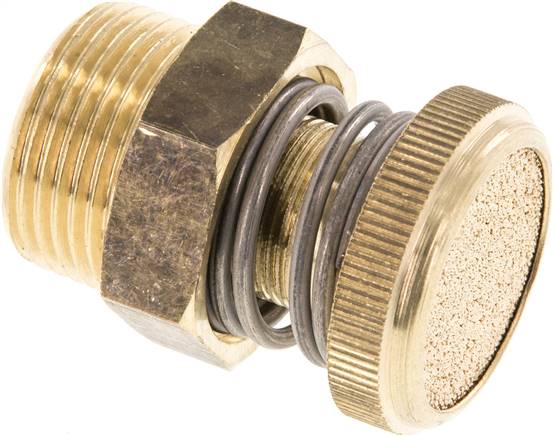 Drosselschalldämpfer G 3/4", Messing, Rändelschraube