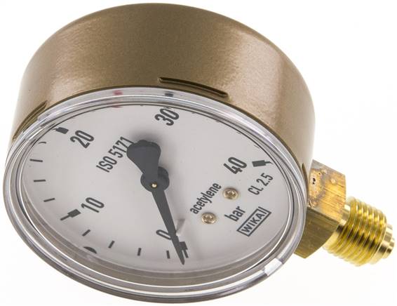 Schweißtechnik-Manometer 63mm, 0 - 40 bar, Acetylen (C2H2)