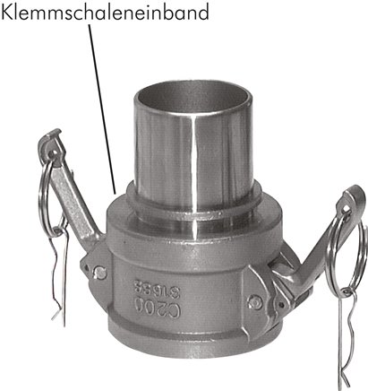 DIN/EN-Kamlock-Kupplung (C/CC) 100 (4")mm Schlauch, Edelstahl (1.4408)