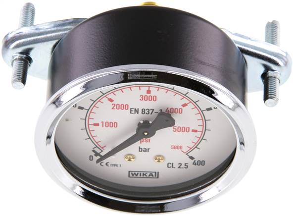 Einbaumanometer, 3-kant-Frontring, 63mm, 0 - 400 bar