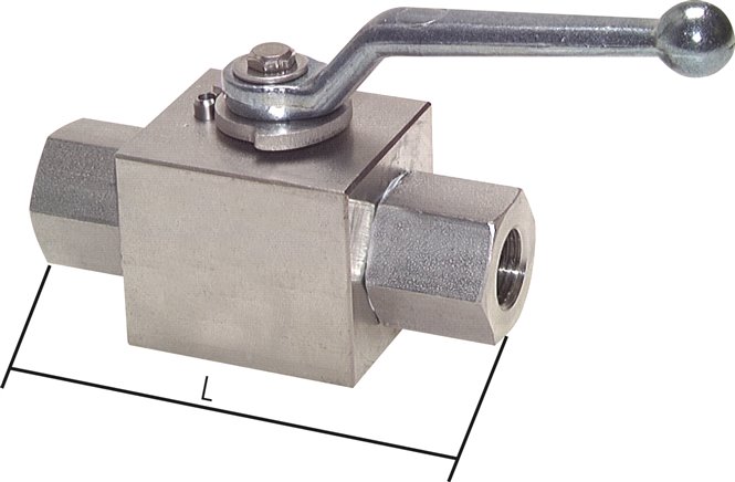 Hochdruck-Kugelhahn, Edelstahl, G 3/8", -0,999 bis 500bar