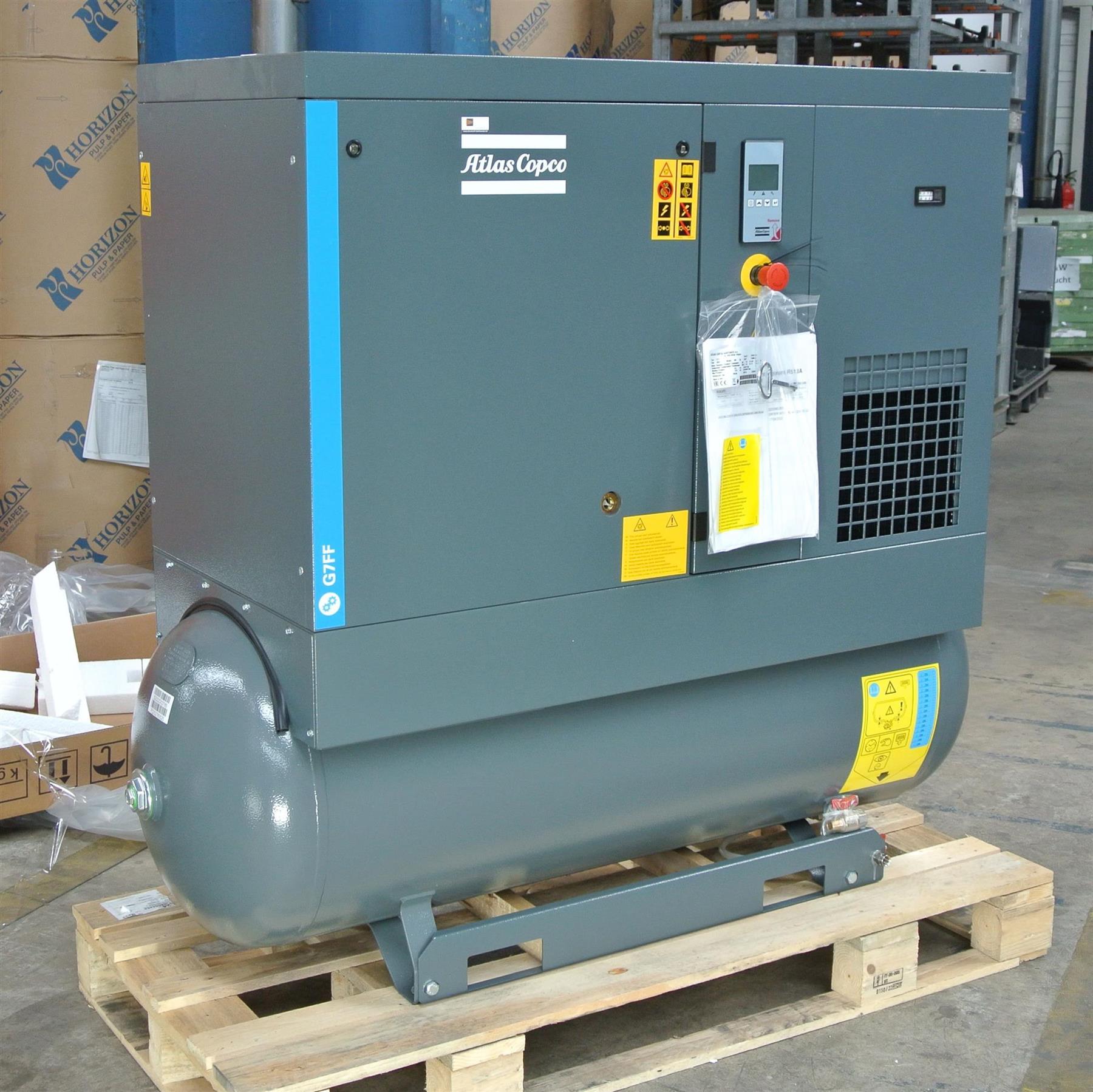 ARTICOLO DA ESPOSIZIONE Compressore a vite Atlas Copco G 7 FF - 10 bar TM incl. serbatoio 270 L