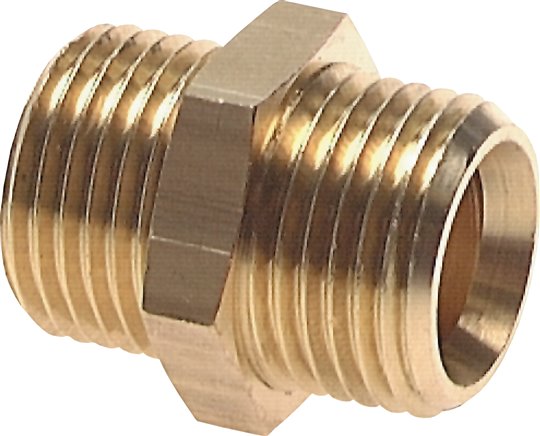 Doppelnippel G 1/2"-G 1/4", Messing/Rotguss