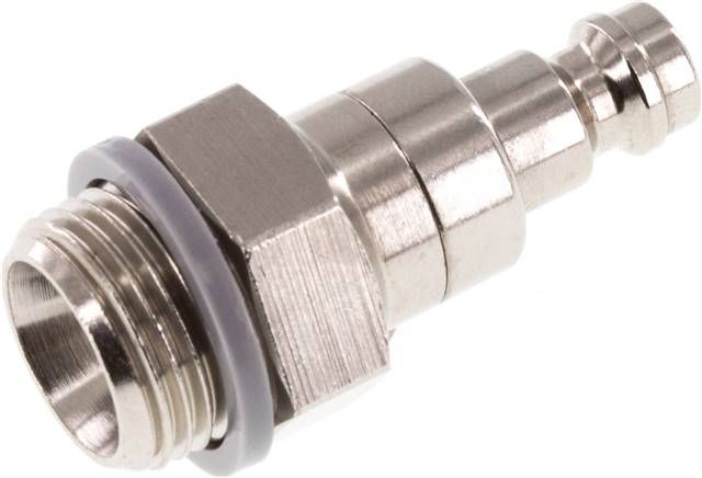 Kupplungsstecker (NW5) G 3/8"(AG), Messing vernickelt, beidseitig absperrend