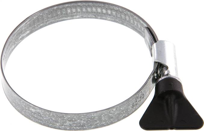 12mm Schlauchschelle 50 - 70mm, Stahl verzinkt (W1) (NORMA) mit Flügelgriff