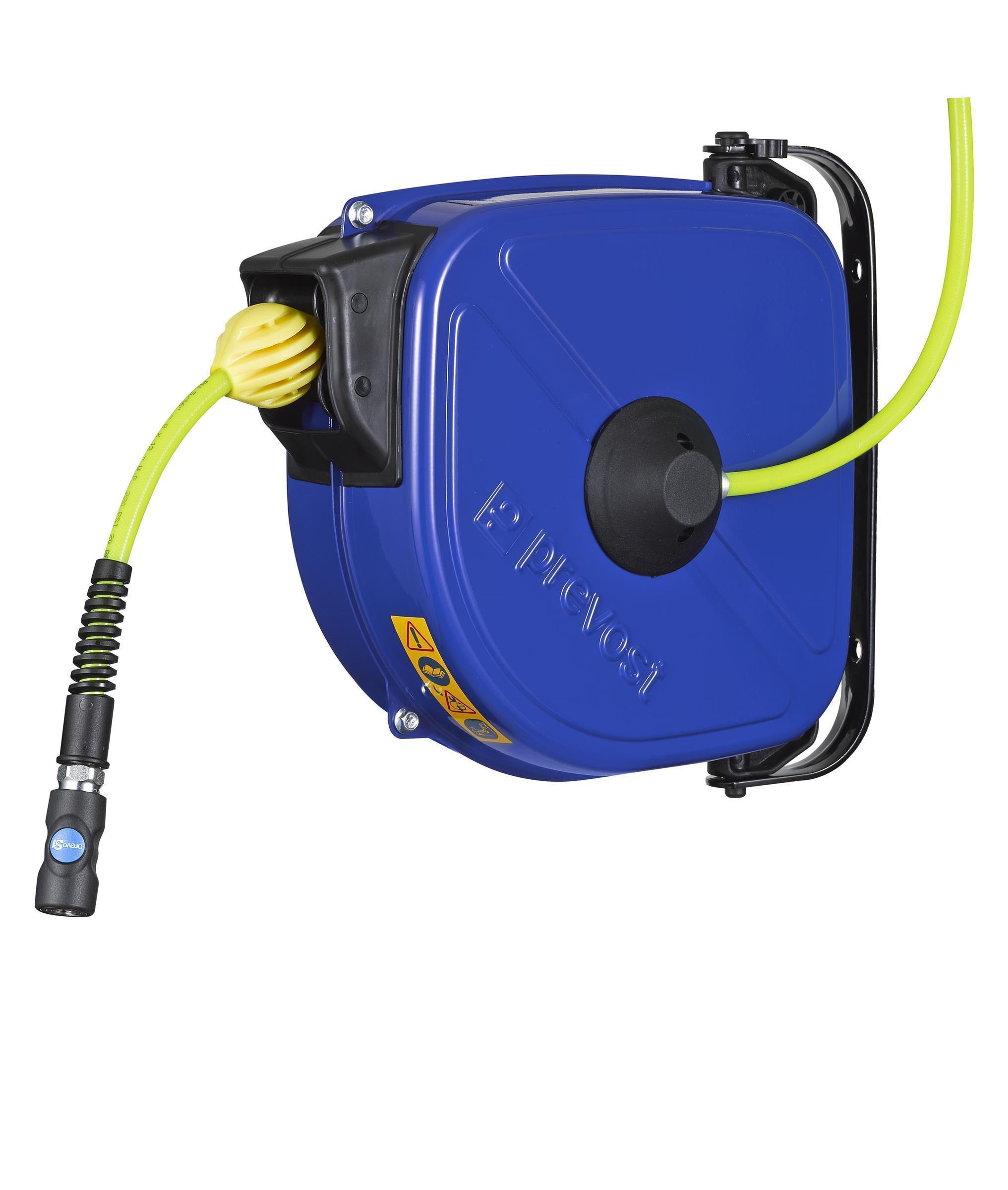 Prevost Serie DRFB -Aufroller mit gebremsten Schlaucheinzug - Mit PU/PVC Länge 15m, Ø Innen./Außen. 8 x 12 mm