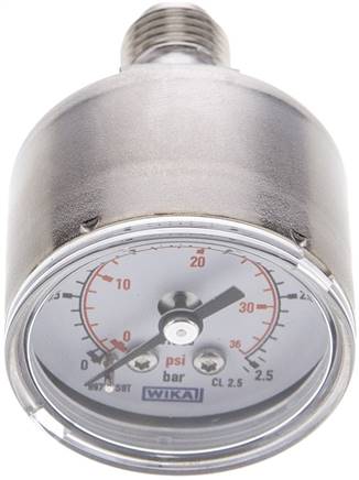 ES-Manometer waagerecht, 40mm, 0 - 2,5 bar, G 1/4"