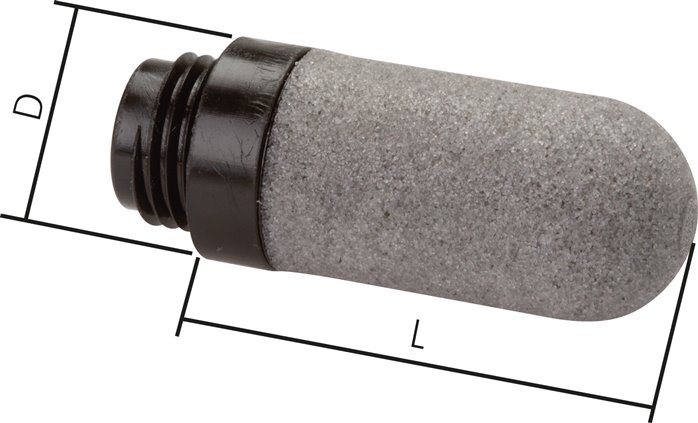 Kunststoff-Schalldämpfer, gesintert (Standard), G 1/4"