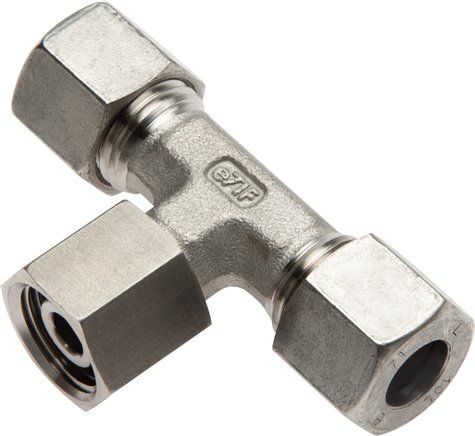Einstellb. T-Schneidringverschraubung 22 L (M30x2), 1.4571, mit Dichtkegel und O-Ring