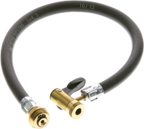 500 mm Füllschlauch mit Hebelstecker - G 1/4" / M 20 x 1 (AG), drehbar