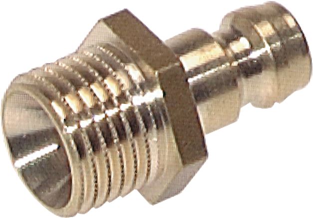 Temperierkupplungsstecker 9mm Zapfen,M 10x1(AG), Edelstahl