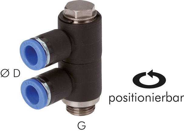 Steck-Mehrfachverteiler, 2-fach G 1/2"-8mm, IQS-Standard