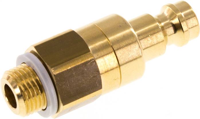 Kupplungsstecker (NW5) G 1/8"(AG), Messing, beidseitig absperrend