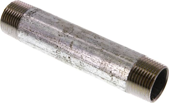 Rohrdoppelnippel R 1"-150mm, Stahlrohr ST 37 verzinkt