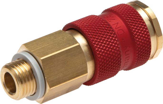 Schnellkupplung (NW7,2) G 1/4"(AG), rot, Achteck SW12