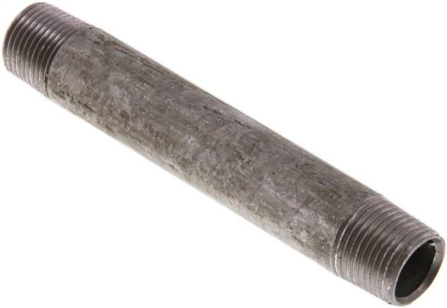 Rohrdoppelnippel R 3/8"-100mm, Stahlrohr ST 37 verzinkt