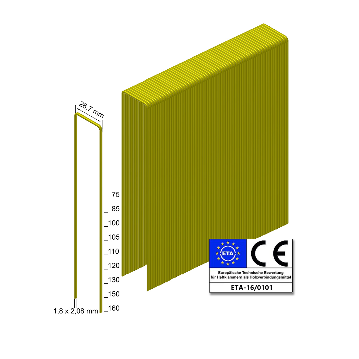 Prebena Heftklammern WD70CRFHA-ETA - rostfrei