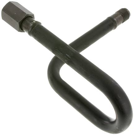 Wassersackrohr U-Form(ST 35.8) G 1/2" (AG)-Zapfen-G 1/2" (IG)-Spannmuffe