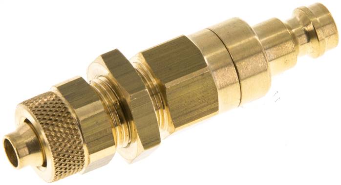 Schott-Kupplungsstecker (NW5) 8x6mm Schlauch, Messing, beidseitig absperrend