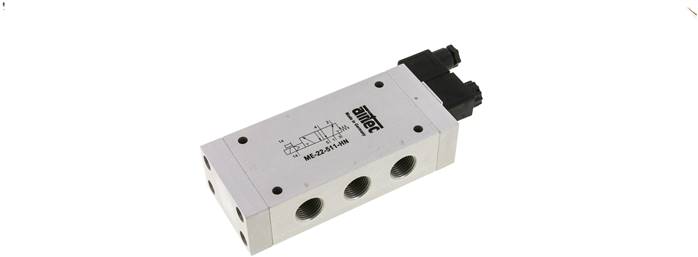 5/2-Wege Magnetventil mit Fremdluftanschluss, G 1/2" (Pilot G 1/8") 24VAC