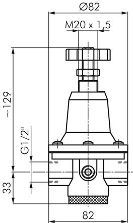 Druckbegrenzungsventil, G 1/2", 0,1 - 3 bar, Standard 3