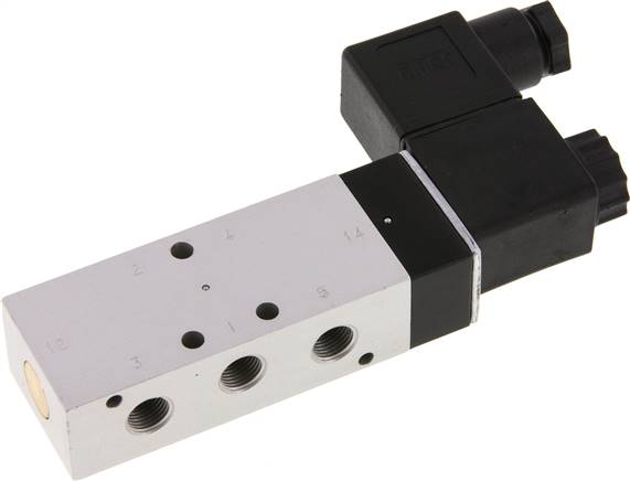 5/2-Wege Magnetventil, G 1/8", Feder, 24 V=, NW 6