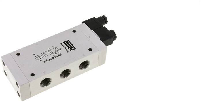 5/2-Wege Magnetventil mit Fremdluftanschluss, G 1/2" (Pilot G 1/8") 24V=