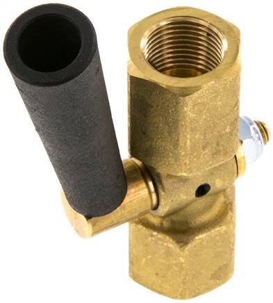 Manometer-Absperrhahn G 3/8" Muffe - Muffe, Messing, ohne Prüfanschluss