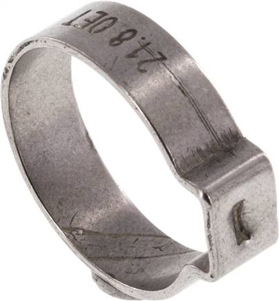 1-Ohr-Schlauchschelle 19,5 - 21,8mm, Edelstahl