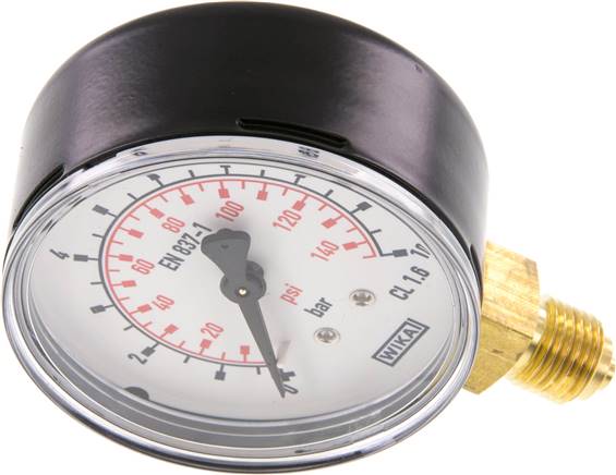 Manometer senkrecht (ST/Ms), 63mm, 0 - 10 bar, G 1/4"