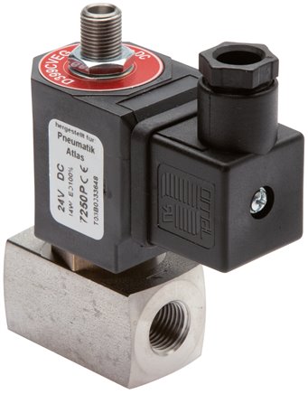 3/2-Wege ES-Magnetventil G 1/4" stromlos geöffnet (NO) 24V=